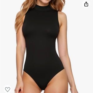 Mock Turtle Neck Sleeveless Tank Top Bodysuit